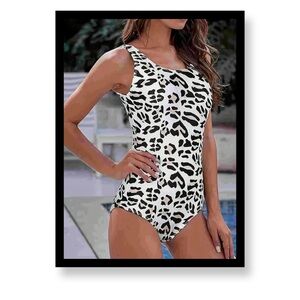 New Leopard Print One-Piece Swimsuit